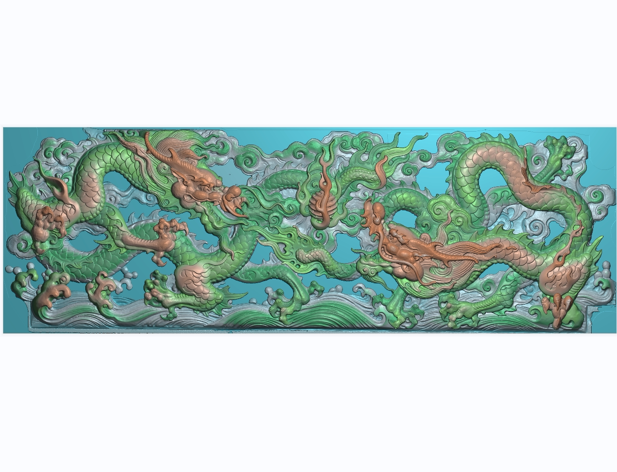 双龙精雕图双龙戏珠扫描图古建筑祠堂寺庙石雕木雕灰度图真空对龙图片
