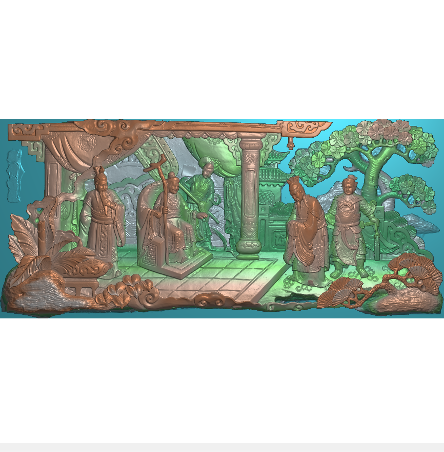古代人物孝顺父母精雕图古建筑祠堂照壁墙面浮雕扫描图石雕木壁画
