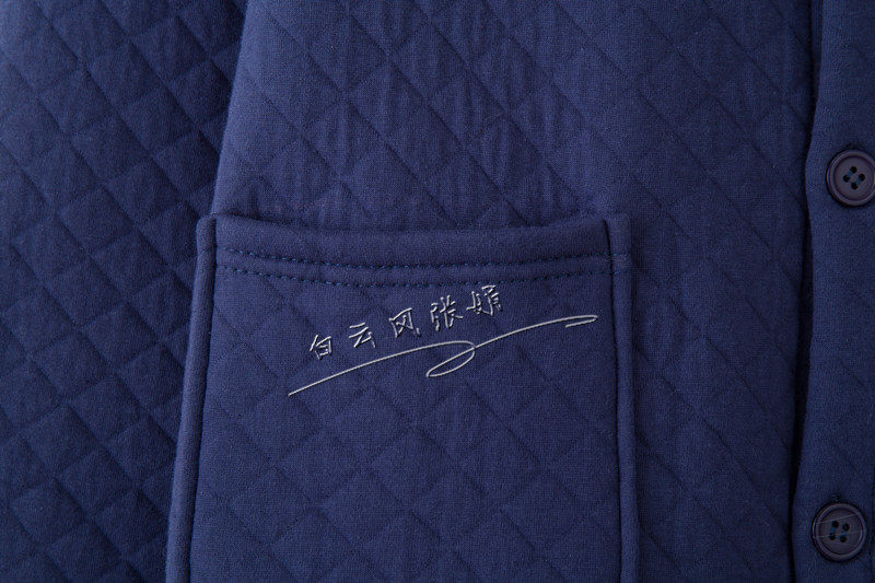 중년 및 노년층을위한 가을 겨울 신작 가디건 순면 플러스 지방 플러스 사이즈 남성 3 층 열 속옷 가정 의류