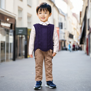 春秋季新款帅气男宝宝套装儿童男童洋气三1一3岁半2秋装小童装潮4