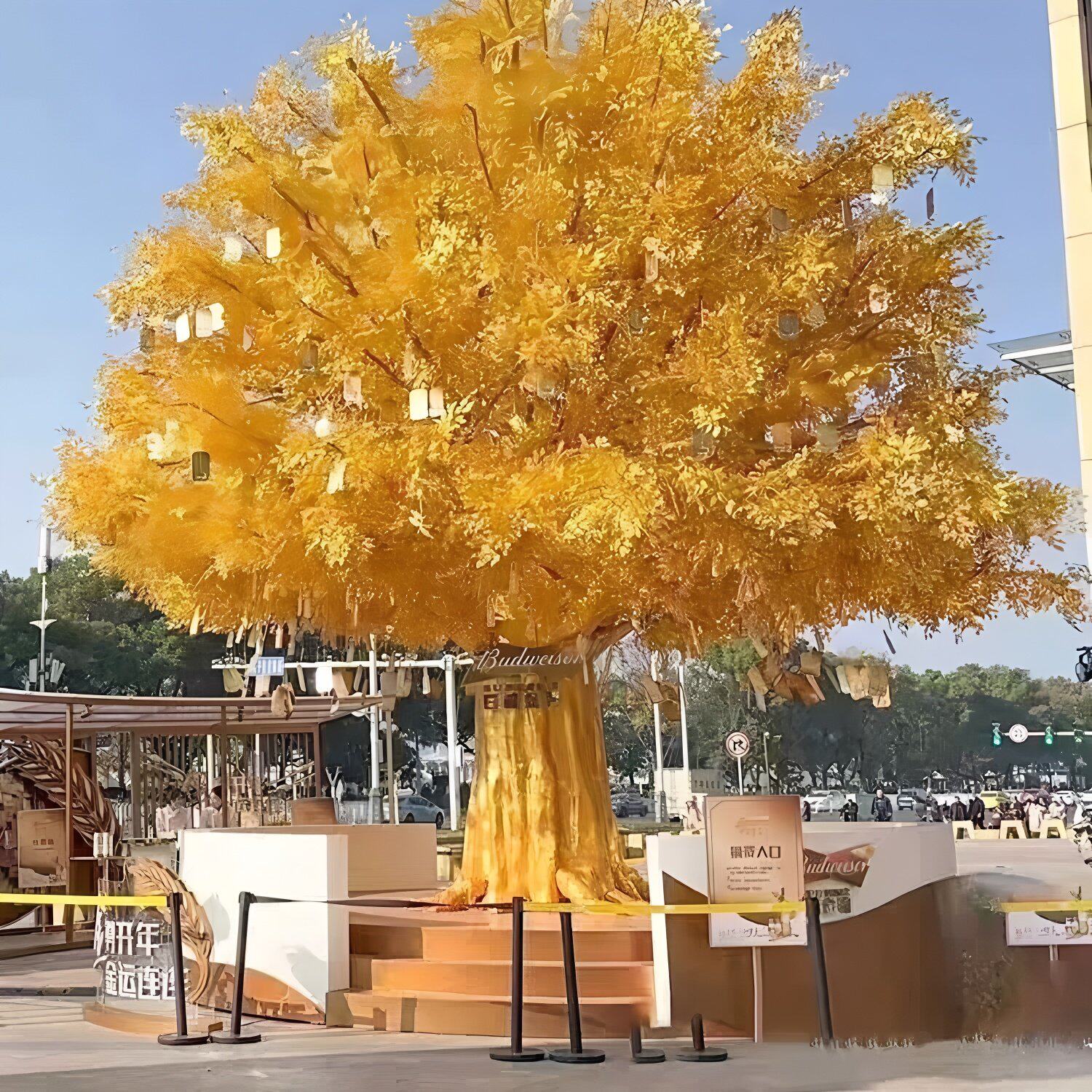 仿真金黄色银杏树大型景观装饰树户外广场造景假树仿真造景装饰品