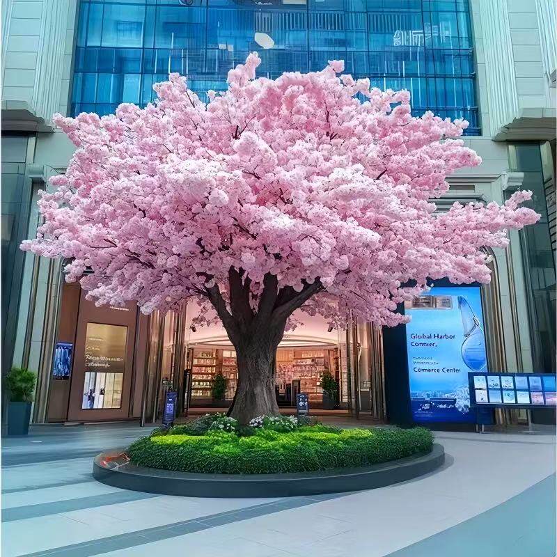 粉色仿真樱花树室内外装饰摆件