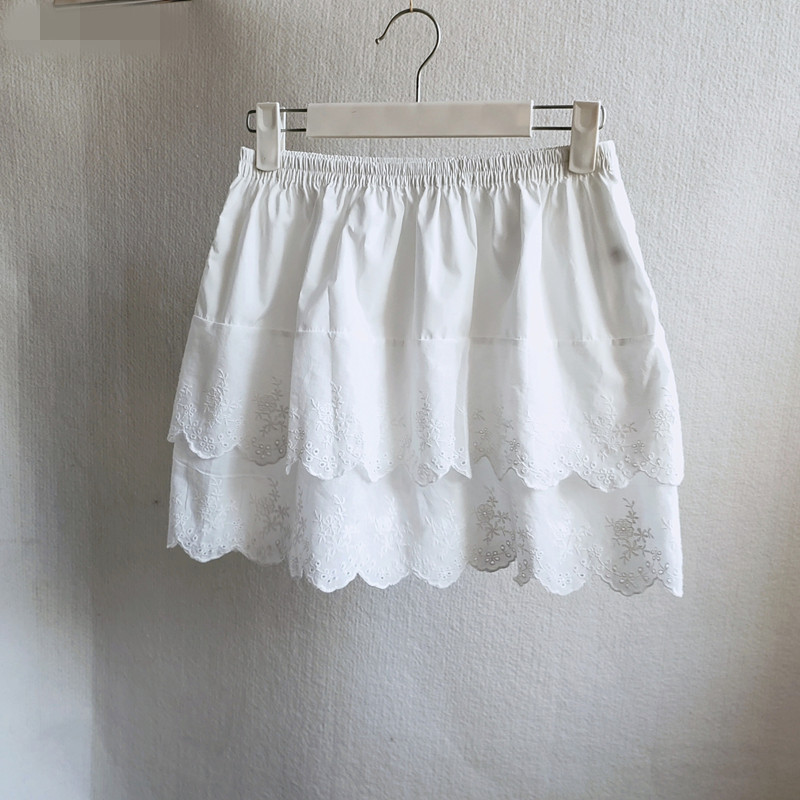 双层花边半身裙蓬蓬短裙森系