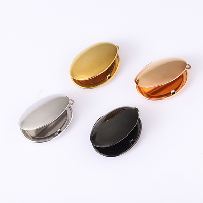 跨境个性简约可放相片 Photo Locket 项链不锈钢椭圆相盒吊坠项链