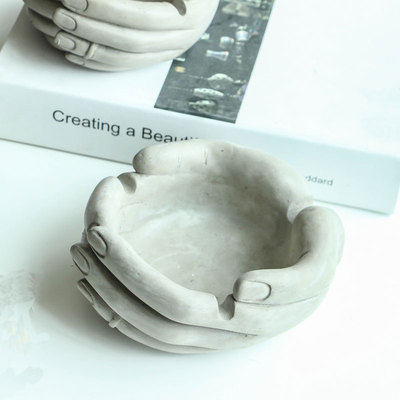 北欧水泥烟灰缸模具 ins创意个性家用简约现代办公室烟缸硅胶模具