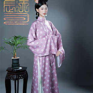 天辰司 胤禛十二美人图-清汉女 捻珠观猫 印花  复原汉服传统服饰