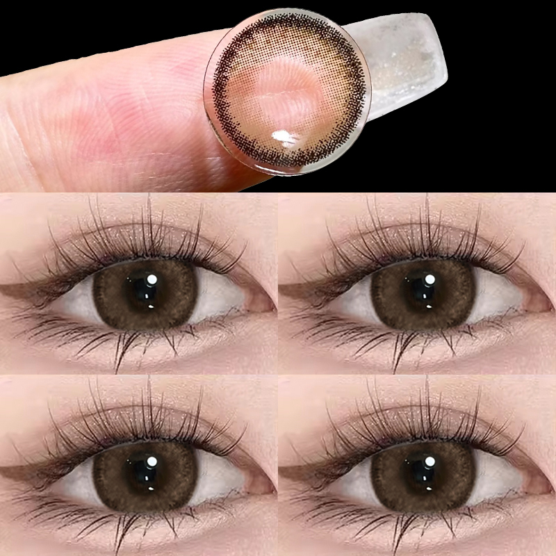海俪恩护理液棕色美瞳半年抛大小直径自然爆款隐形近视眼镜女cly