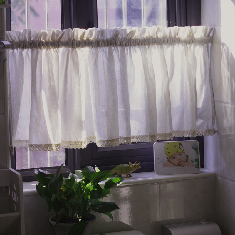 美式乡村风花边百搭咖啡帘特价