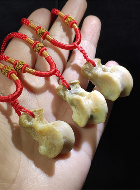 新骨爪子头吊坠项链女男毛衣链复古百搭饰品时尚腿拐骨化石老化