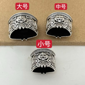 新款 吊坠配件小角套不掉色 铜镀银虎头吊坠野猪牙包银镶嵌防裂男士