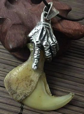 民族风s925吊坠小动物爪子套配件男士项链包银款勾子套情侣饰品