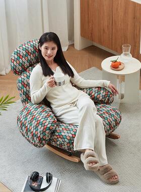 网红大摇摇椅白懒人奶躺椅家用油风客厅台阳卧室休闲单人FT-25d大