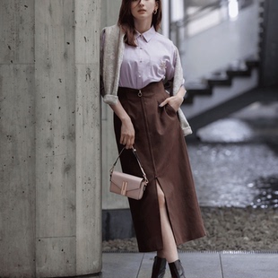 特实惠 开叉拉链重磅垂感高腰包臀半身裙 超多好品相四名媛Jus