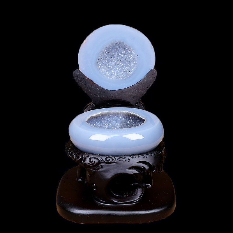 晶贵人天然巴西玛瑙聚宝盆 原石打磨聚宝盆水晶洞  办公室摆件