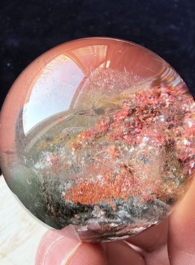 晶贵人天然幽灵球原石打磨居家办公客厅饰礼品摆件 直径4.64cm