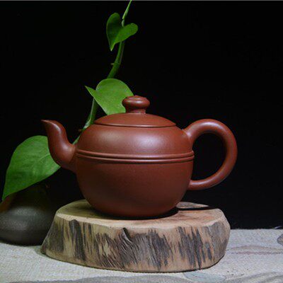 宜兴原矿紫泥老料名家井栏壶中式
