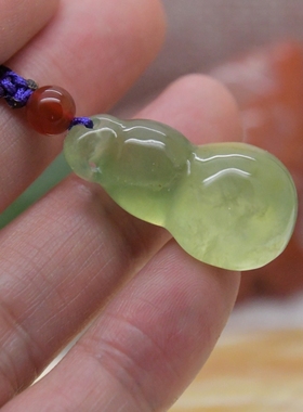 天然葡萄石葫芦添兽吊坠