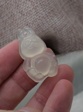 鹏明仙高冰玉髓吉祥兔吊坠