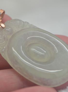 [圆梦开运阁] 冰糯种A货翡翠福贝吊坠9.92  有证书