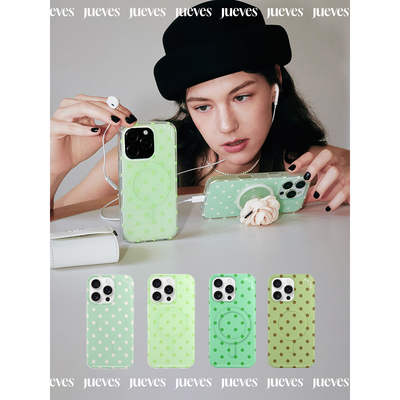JUEVES星期四“巴黎假日”波点调色盘磁吸壳iphone16pro手机壳华为mate70pro适用p70pro硅胶17pm