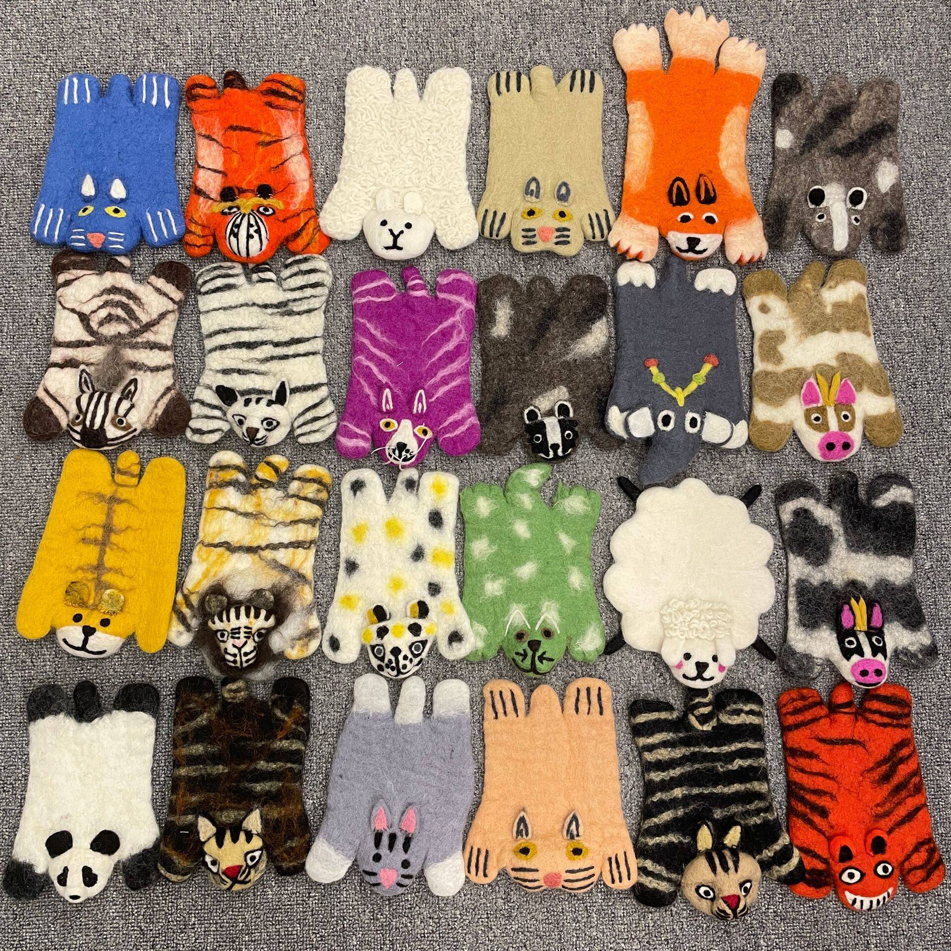 尼泊尔纯手工羊毛毡动物杯垫餐垫隔热垫可爱卡通防烫垫餐桌装饰垫