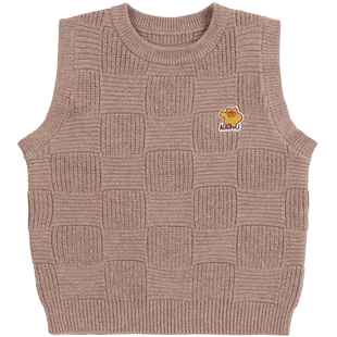 艾艾屋男童上衣春秋潮流新品小童宝宝背心套头毛线针织马甲YMAM31