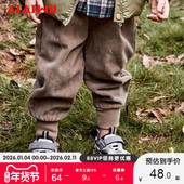 艾艾屋男童裤 YLWT31 幼小童加厚保暖缩脚口长裤 子潮流冬季 新品