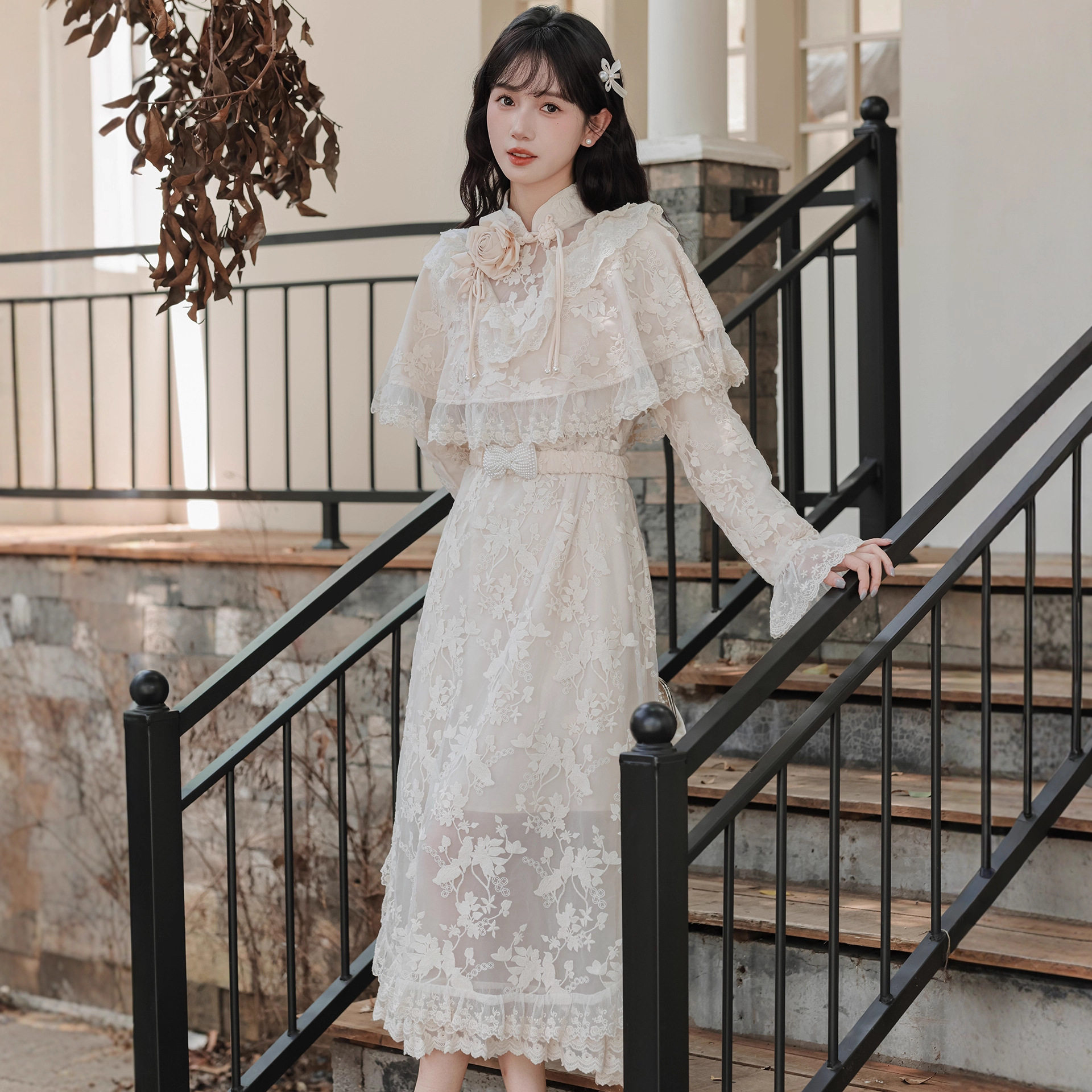 女装十三行法式复古斗篷