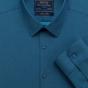 【断码清仓】HANY汉尼纯棉长袖衬衫墨绿色李健同款男士衬衣高级感
