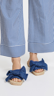 现货美国Jeffrey Campbell Denim 牛仔蓝度假大蝴蝶结麻底凉拖鞋