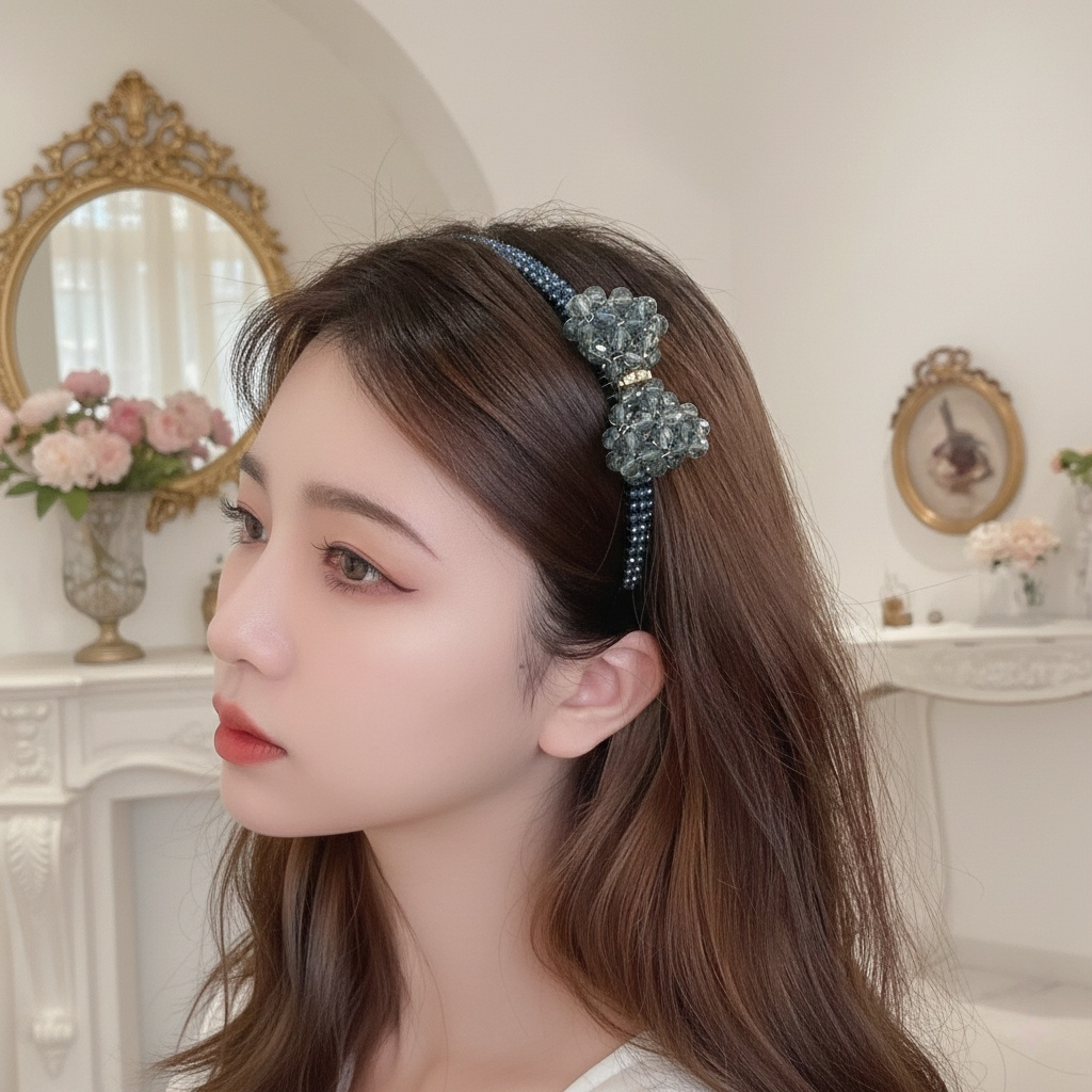 DIY水晶蝴蝶结发箍公主风超氛围感温柔气质头饰发饰,饰品/流行首饰/时尚饰品新,发饰,淘宝优惠券,粉丝福利购,淘宝优惠卷