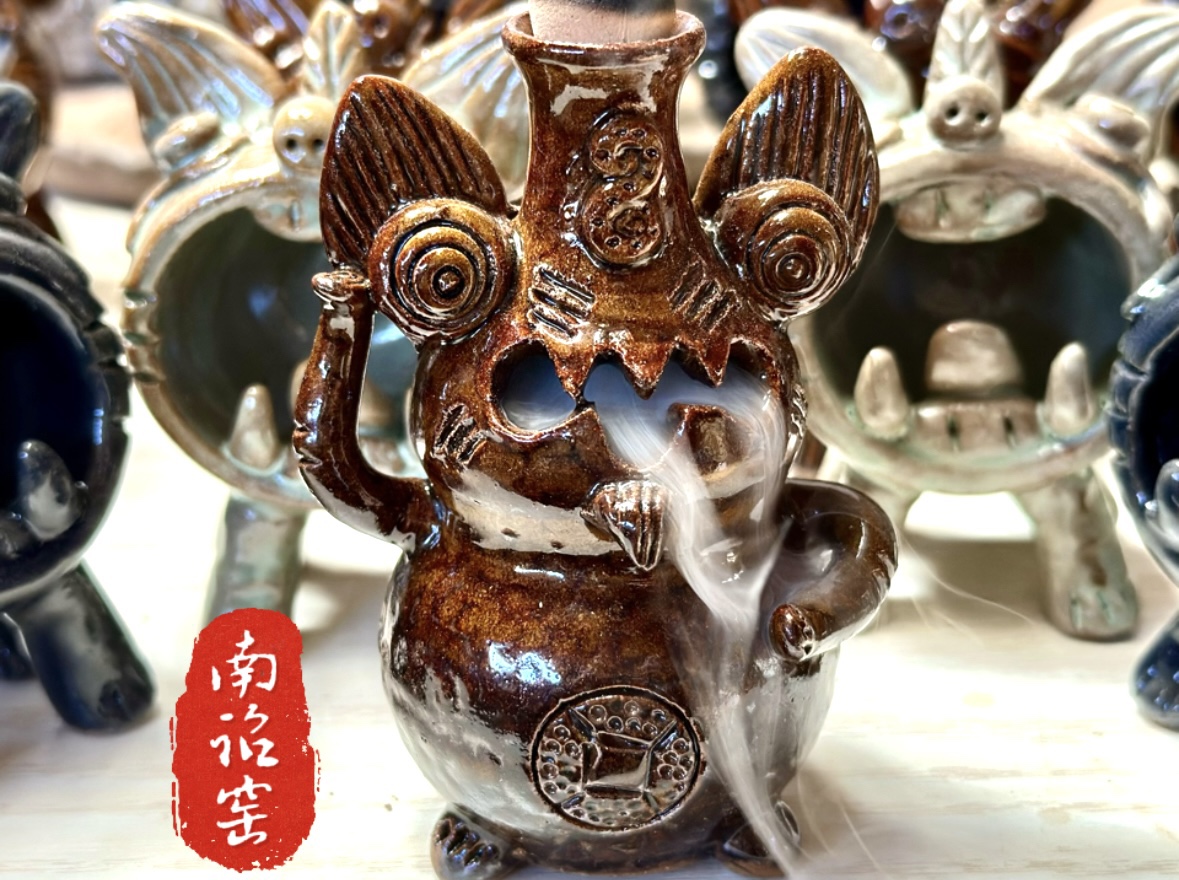 瓦猫云南手工陶瓷猫倒流香摆件创意礼品开业小摆件大理南诏窑发货