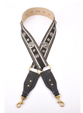 DIY改造MHS-F-16黑白条纹秋冬款宽包带帆布肩带单肩斜挎潮品配饰