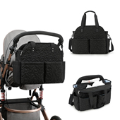 绗绣单肩斜挎妈咪包多功能防水母婴出行收纳包可保温奶瓶袋推车包
