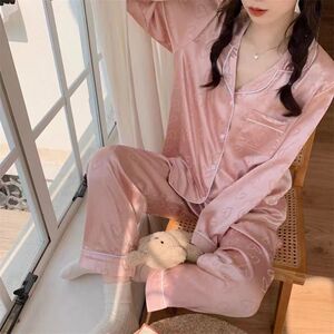 冰丝睡衣女春秋季长袖韩版薄款两件套装可外穿大码丝绸居家服夏季