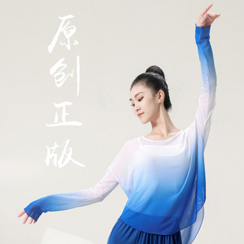 新款纱衣飘逸上衣现代舞练功服
