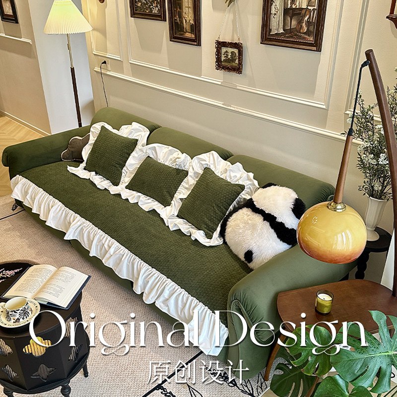 中古风沙发垫2025年新款四季通用防滑法式轻奢高级感直排坐垫盖布,居家布艺,沙发垫,淘宝优惠券,粉丝福利购,淘宝优惠卷