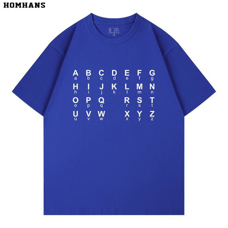 英语ABC26字母表印花短袖亲子装