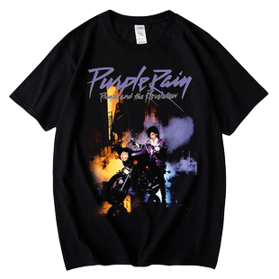 红韩紫雨王子Prince Purple rain专辑封面美国流行歌曲音乐 纯棉