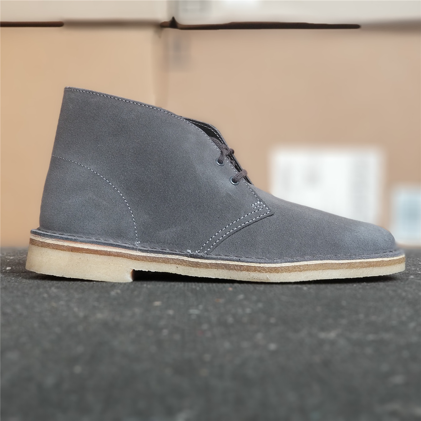 年中清仓其乐Clarks Originals desert 生胶底沙漠靴复古灰男靴图片