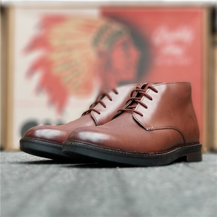 年终特惠现货其乐Clarks Paulson mid沙漠靴系带耐磨中筒牛皮男靴