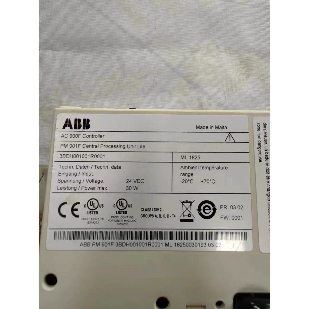 ABB控制单PM901F 原装现货3BDH001001R0骏营商贸—议价
