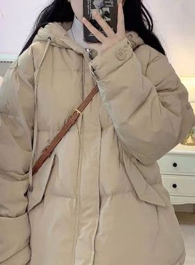 2024冬季新款韩版羽绒服女短款连帽显瘦小个子面包服宽松加厚外套