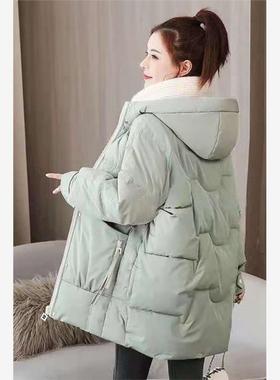 羽绒棉服女中长款2025年冬季新款韩版宽松加厚棉袄风ins爆款潮流