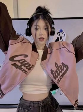 春秋短外套女2026新款设计感小众美式棒球服复古炸街夹克学生上衣