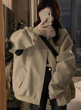 美式复古刺绣宽松情侣2024夹克新款学生外套棒球服上衣春秋外穿