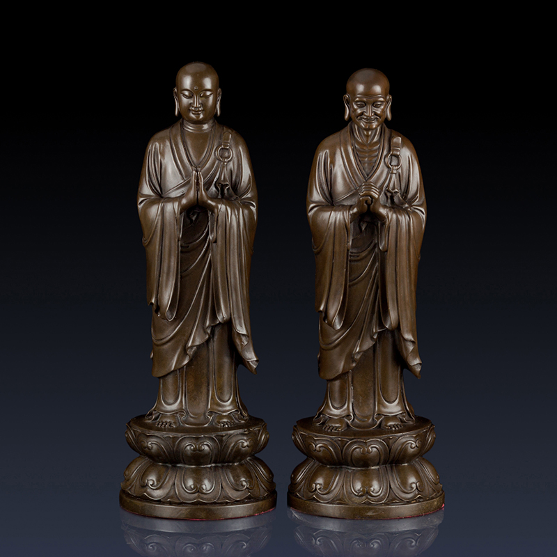 纯黄铜阿难迦叶佛像寺庙供奉摆件佛陀弟子铜阿难尊者摩诃迦叶尊者