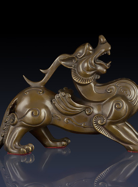 纯黄铜貔貅摆件大号办公室中式貔貅工艺品家居客厅动物装饰品摆件