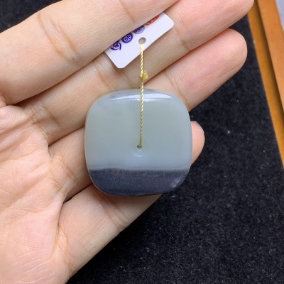 华玉懿品和田墨玉无事牌吊坠
