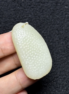 新疆和田玉白玉平安无事牌吊坠男女款玉坠玉石玉挂件19.42克